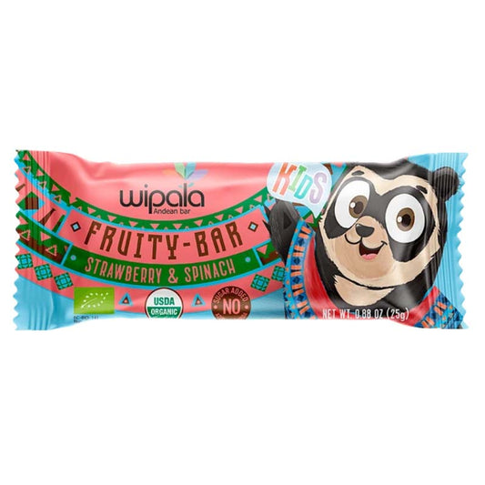 Barra de Frutas y Vegetales Orgánica Frutilla Quinoa Espinaca Wipala 25 gr