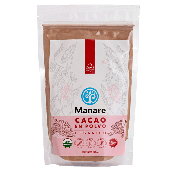 Cacao en Polvo Raw Orgánico Manare 200 gr