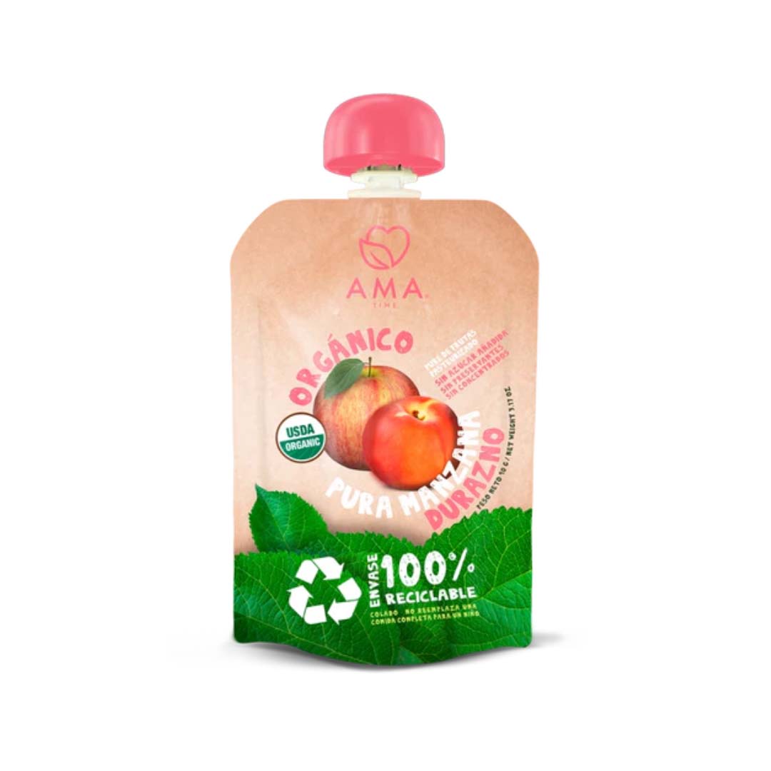 Puré Manzana Durazno Orgánico Ama 90 gr