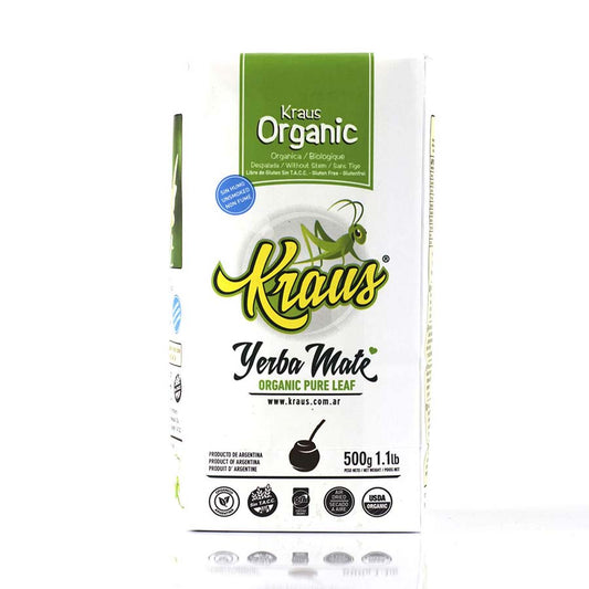 Yerba Mate Libre de Humo pura hoja Orgánica Kraus 500 gr