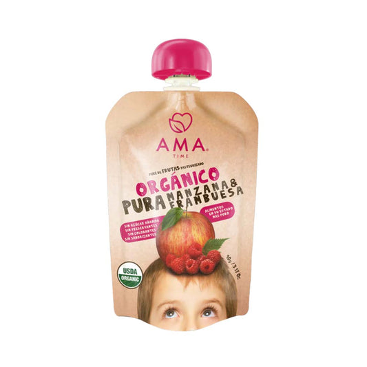 Puré Manzana Frambuesa Orgánico Ama 90 gr