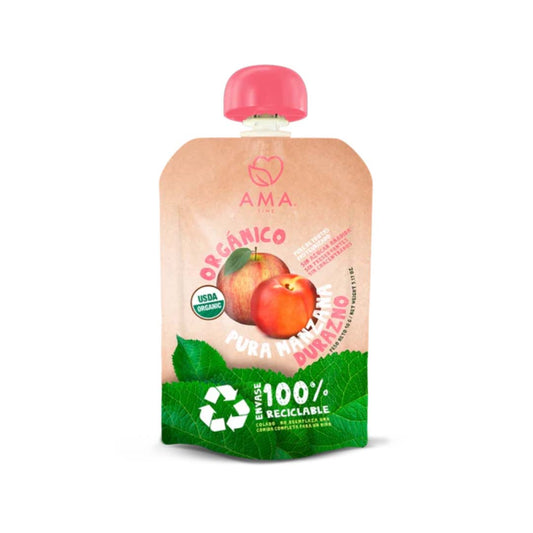 Puré Manzana Durazno Orgánico Ama 90 gr