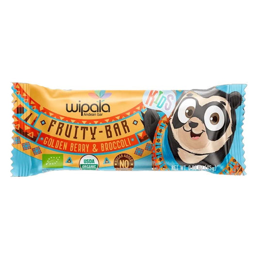 Barra de Frutas y Vegetales Orgánica Uvilla Quinoa Brocoli Wipala 25 gr