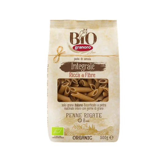 Pasta Penne Rigate (Plumas) Integral Orgánica Granoro 500 gr
