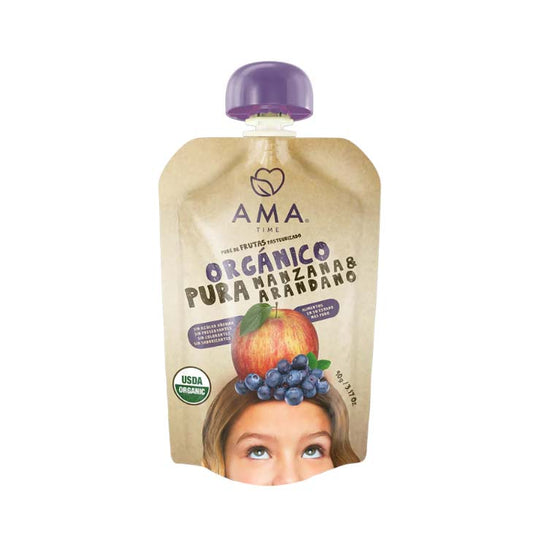 Puré Manzana Arándano Orgánico Ama 90 gr