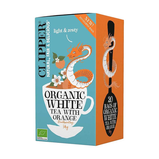 Té Blanco con Naranja Orgánico Clipper 20 sobres