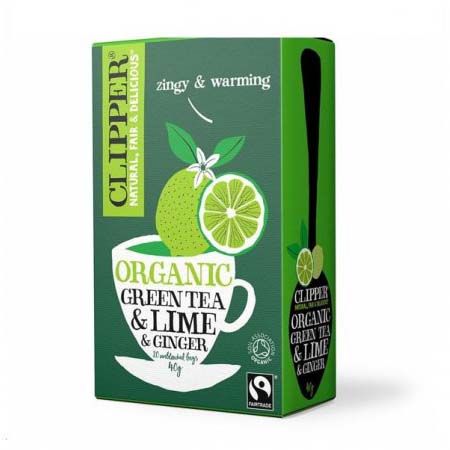 Té Verde con Lima y Jengibre Orgánico Clipper 20 sobres