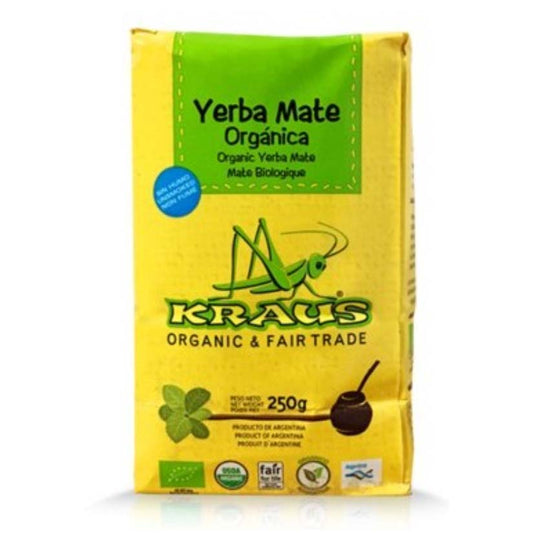 Yerba Mate Libre de Humo con palo Orgánica Kraus 250 gr